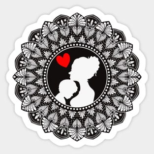 Mother and Son Mandala Mothers Day Sticker